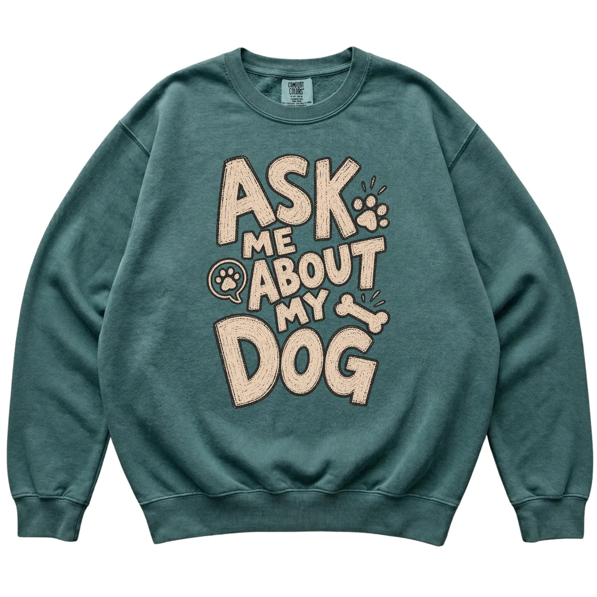 Blue Spruce Ask me about my dog laid flat