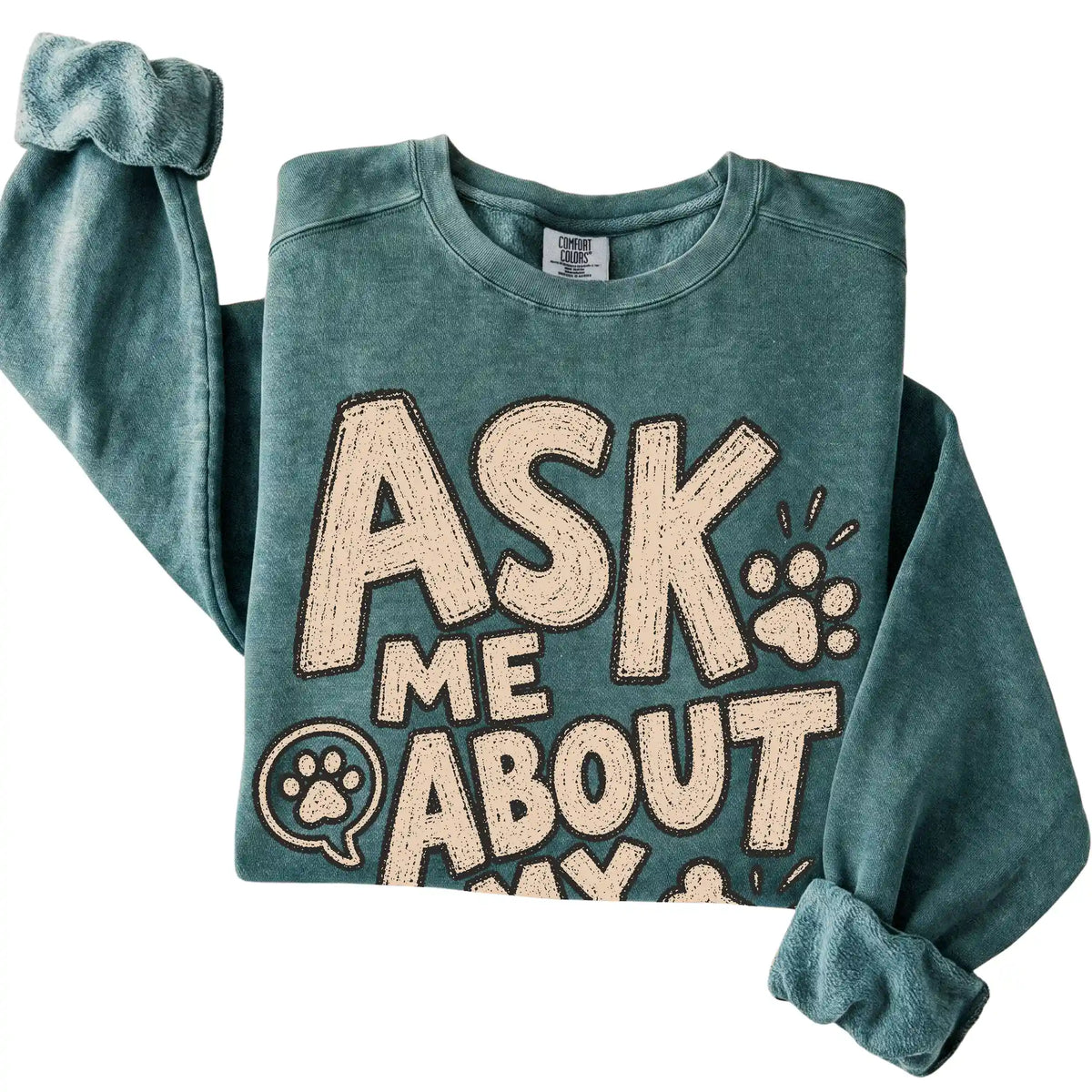 Blue Spruce Ask me about my dog folded detail