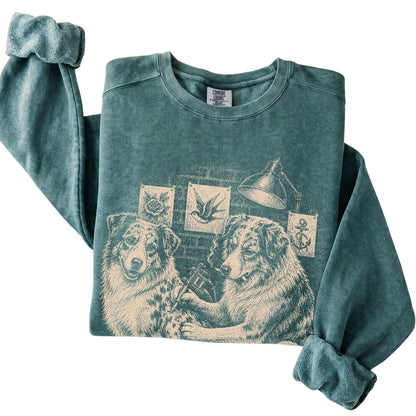 Blue Spruce Australian Shepherd Dog Tattoo Artist folded detail view