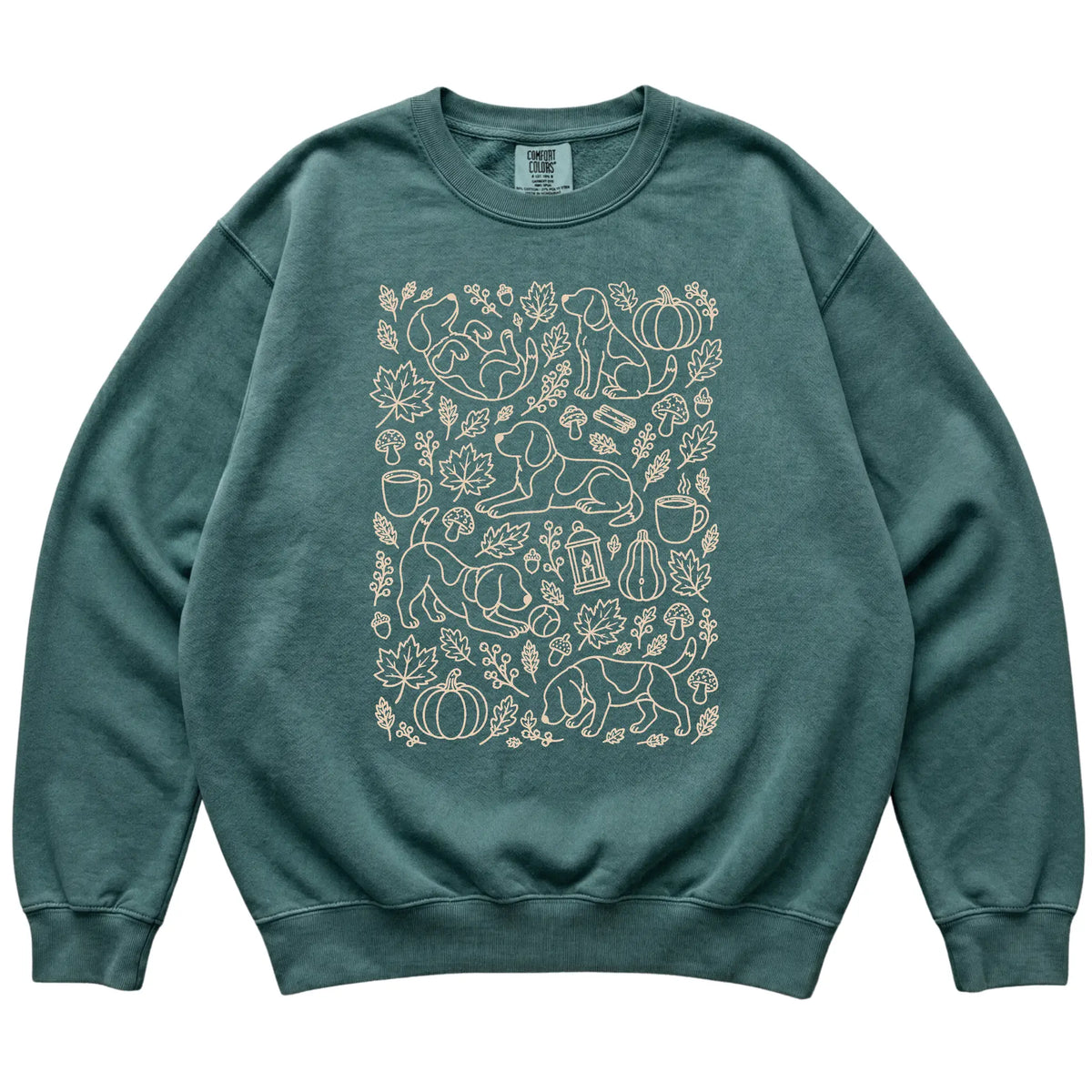 Blue Spruce Beagle Fall Leaves shirt laid flat