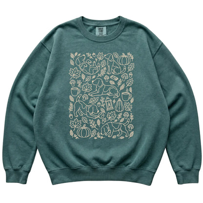 Blue Spruce Beagle Fall Leaves shirt laid flat