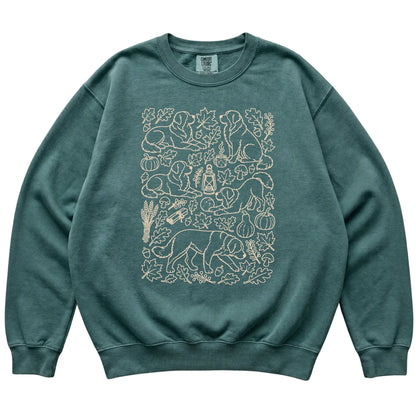 Blue Spruce Bernese Mountain Dog Fall Leaves shirt laid flat