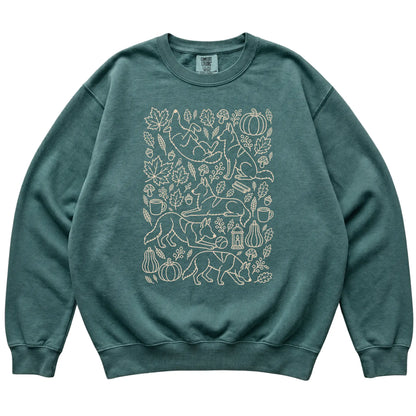 Blue Spruce German Shepherd Fall Leaves shirt laid flat