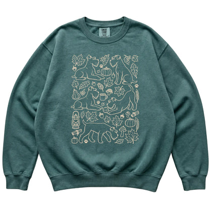 Blue Spruce Standard Schnauzer Fall Leaves shirt laid flat