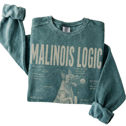 Blue Spruce Belgian Malinois Ball Logic T-Shirt folded detail