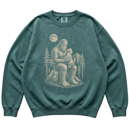 Bigfoot and Poodle Sweatshirt in Blue Spruce