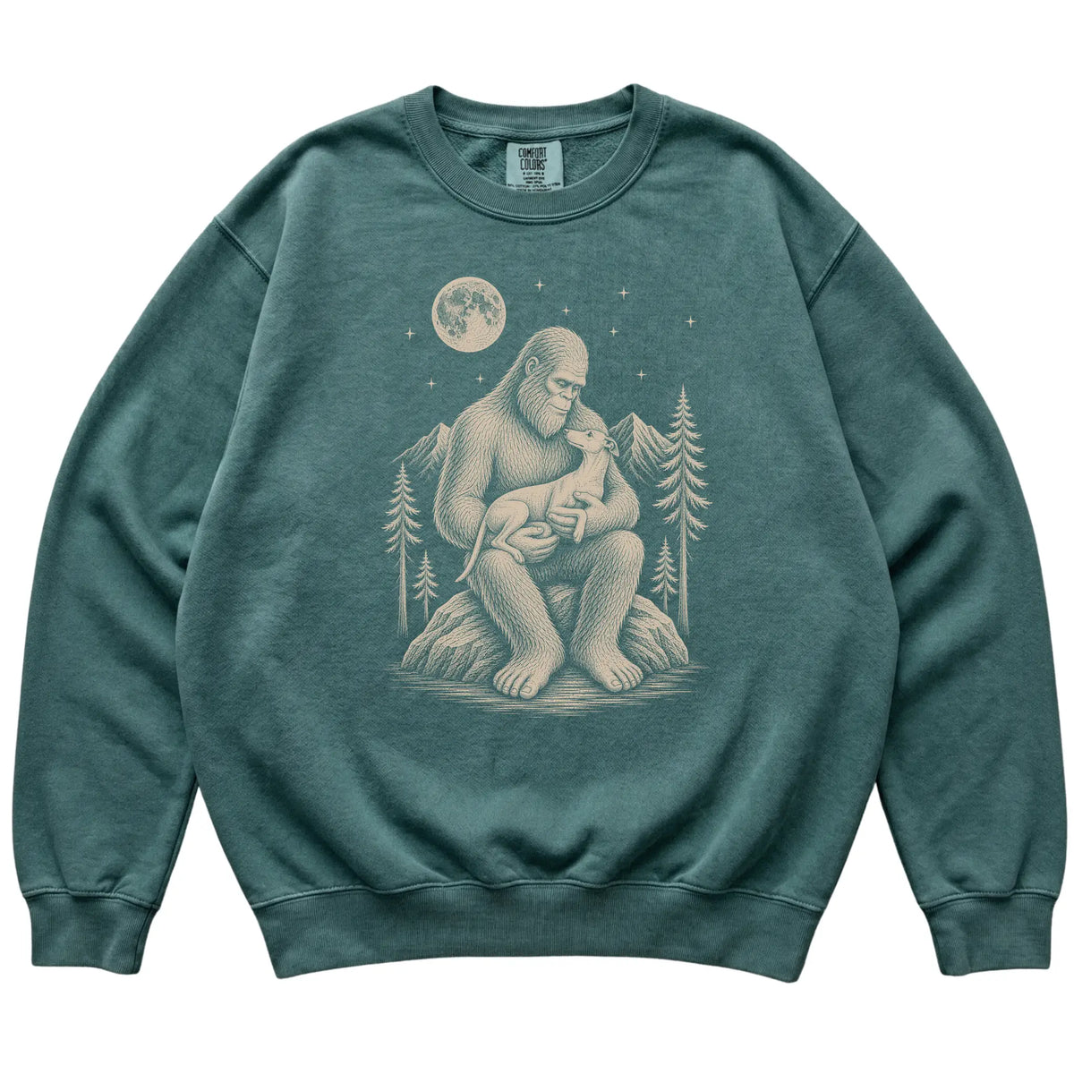 Bigfoot and Whippet Sweatshirt in Blue Spruce