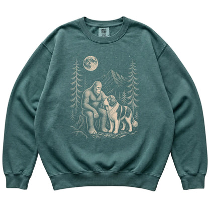 Saint Bernard and Bigfoot Sweatshirt in Blue Spruce