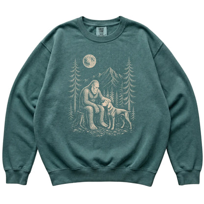 Weimaraner and Bigfoot Sweatshirt in Blue Spruce