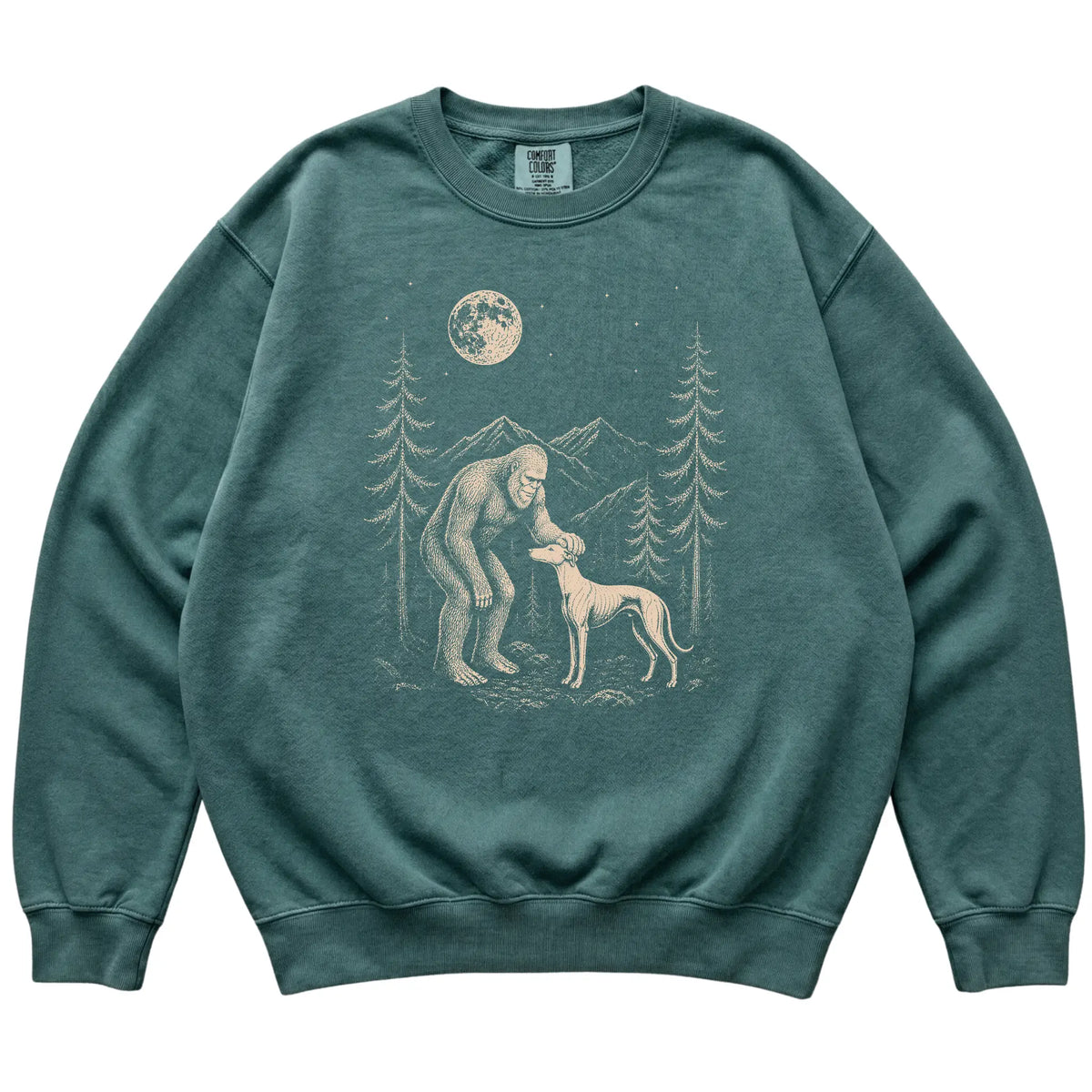 Whippet and Bigfoot Sweatshirt in Blue Spruce