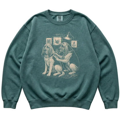 Blue Spruce Bloodhound Dog Tattoo Artist shirt laid flat