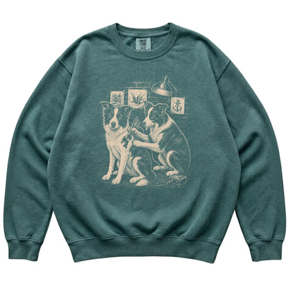 Blue Spruce Border Collie Dog Tattoo Artist shirt laid flat