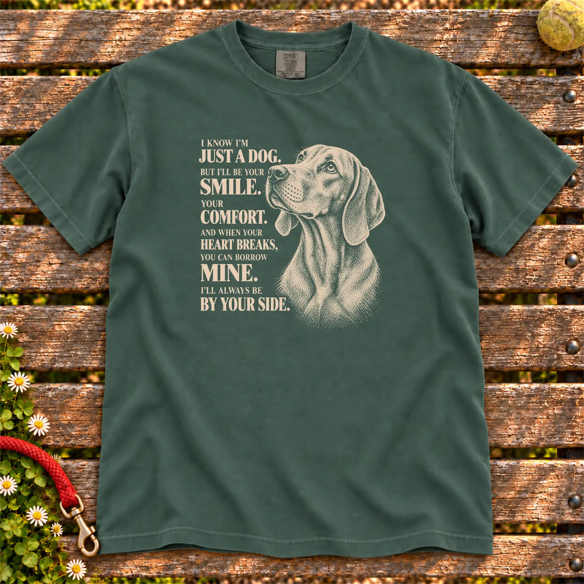 Blue Spruce Comfort Colors® T-shirt featuring the Vizsla By Your Side design.