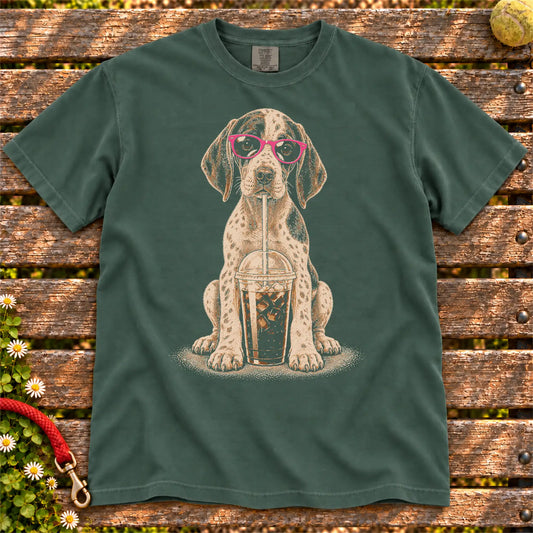 Blue Spruce Comfort Colors® T-shirt featuring the Pointer Cold Coffee design.
