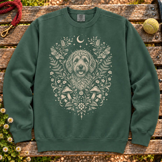 Blue Spruce Goldendoodle cottagecore Comfort Colors sweatshirt