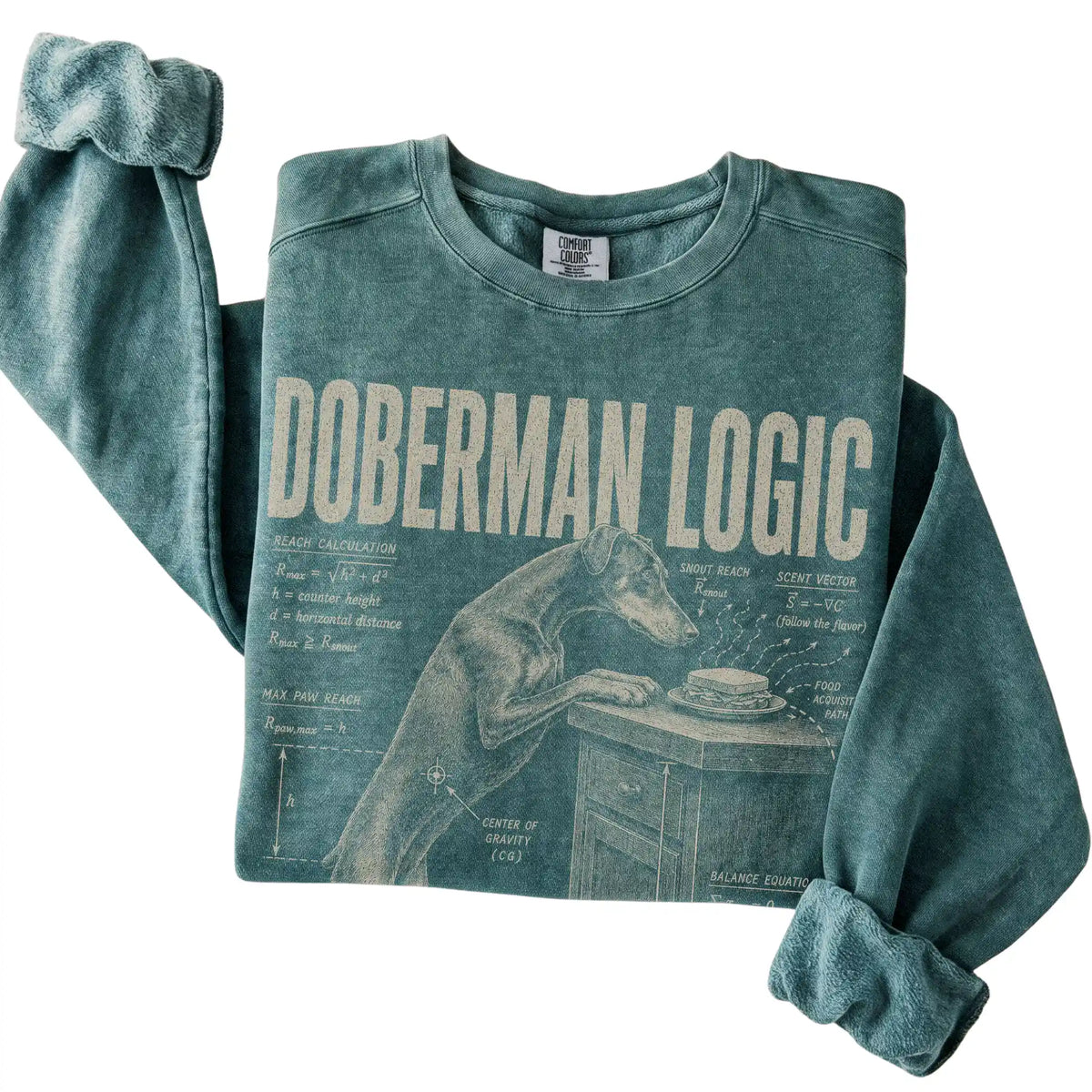 Blue Spruce Doberman Logic T-Shirt folded detail