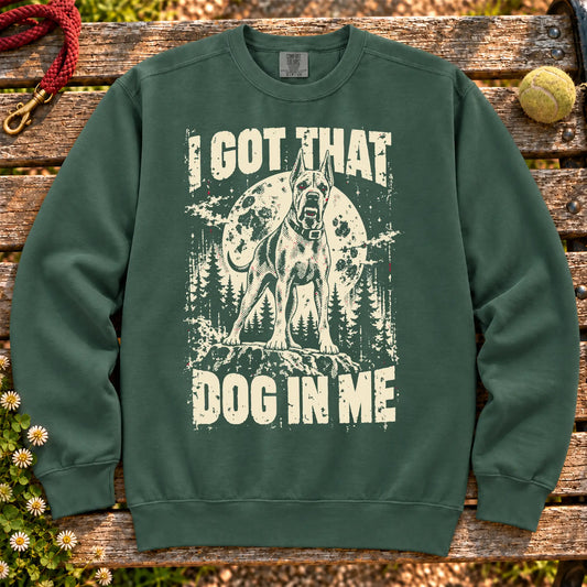 Blue Spruce Great Dane I Got That Dog in Me sweatshirt, full garment view