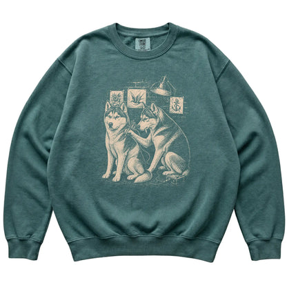 Blue Spruce Husky Dog Tattoo Artist shirt laid flat