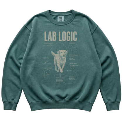 Blue Spruce Labrador Retriever Logic T-Shirt laid flat