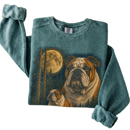 Bulldog Wildwood Moon Sweatshirt in Blue Spruce