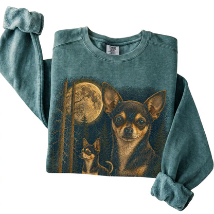Chihuahua Wildwood Moon Sweatshirt in Blue Spruce