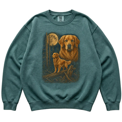 Golden Retriever Wildwood Moon Sweatshirt in Blue Spruce