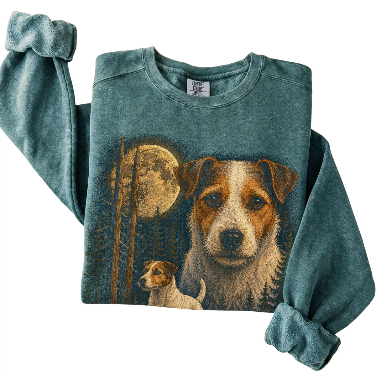 Jack Russell Wildwood Moon Sweatshirt in Blue Spruce