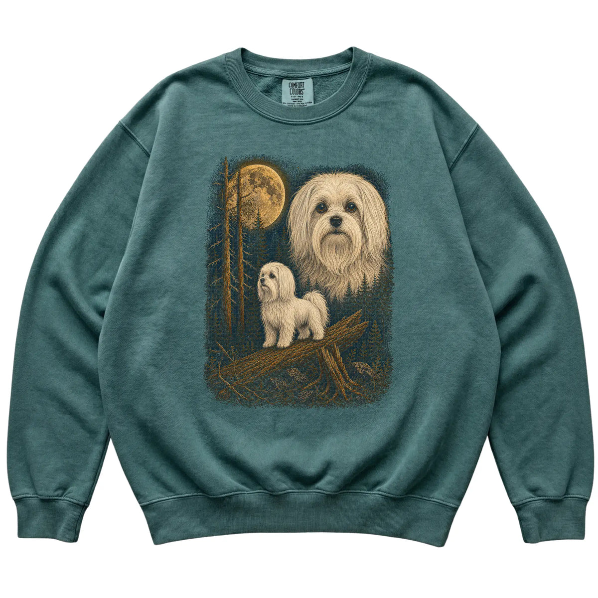 Maltese Wildwood Moon Sweatshirt in Blue Spruce
