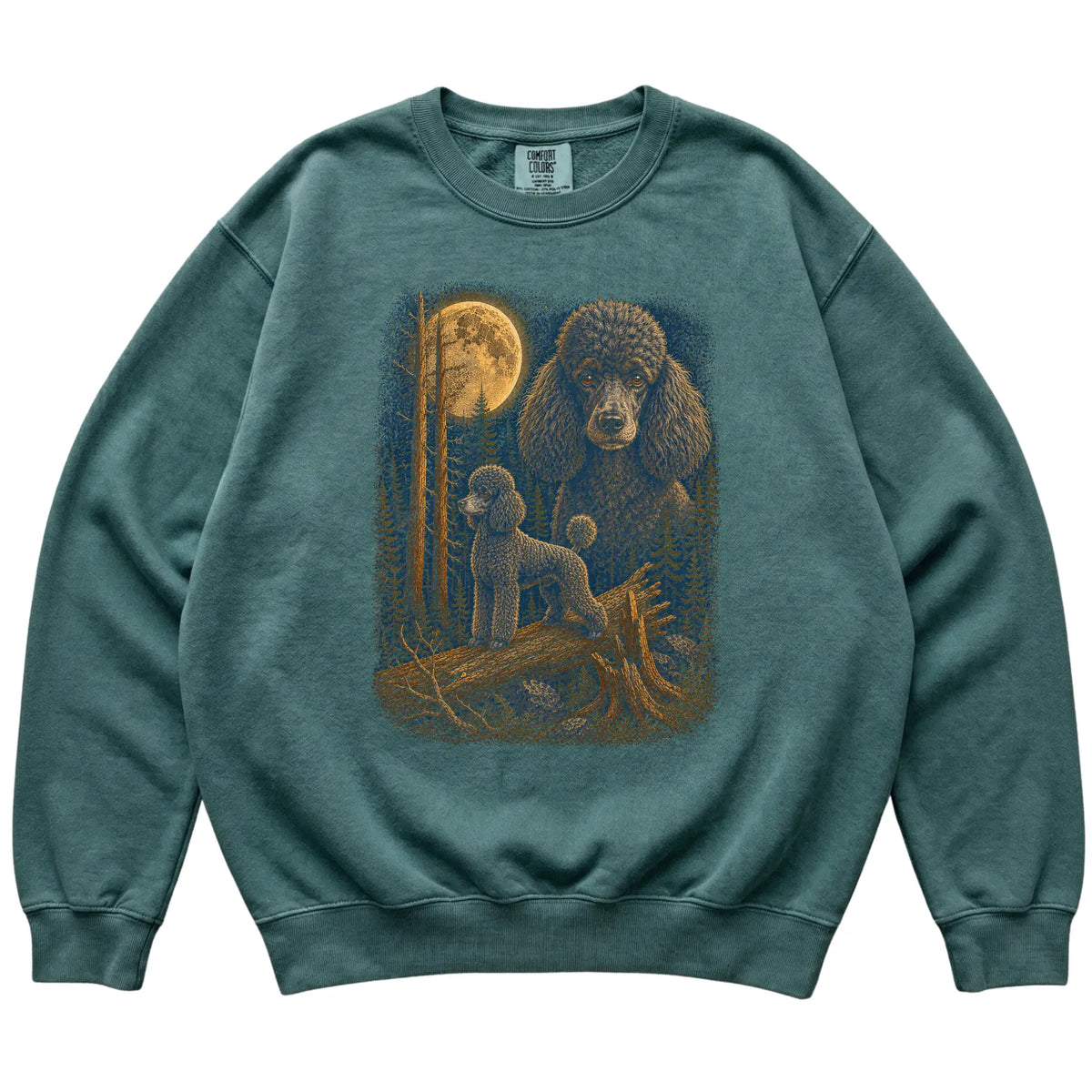 Poodle Wildwood Moon Sweatshirt in Blue Spruce