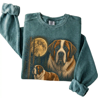 Saint Bernard Wildwood Moon Sweatshirt in Blue Spruce