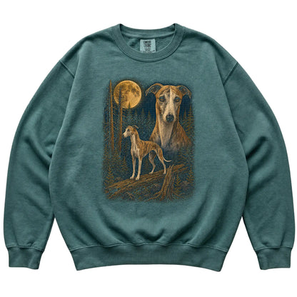 Whippet Wildwood Moon Sweatshirt in Blue Spruce