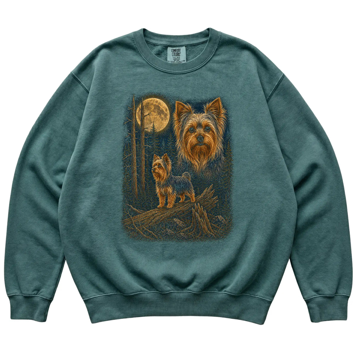 Yorkie Wildwood Moon Sweatshirt in Blue Spruce