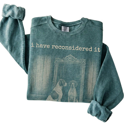 Blue Spruce Pointer The Answer Is Still No Comfort Colors sweatshirt, folded view