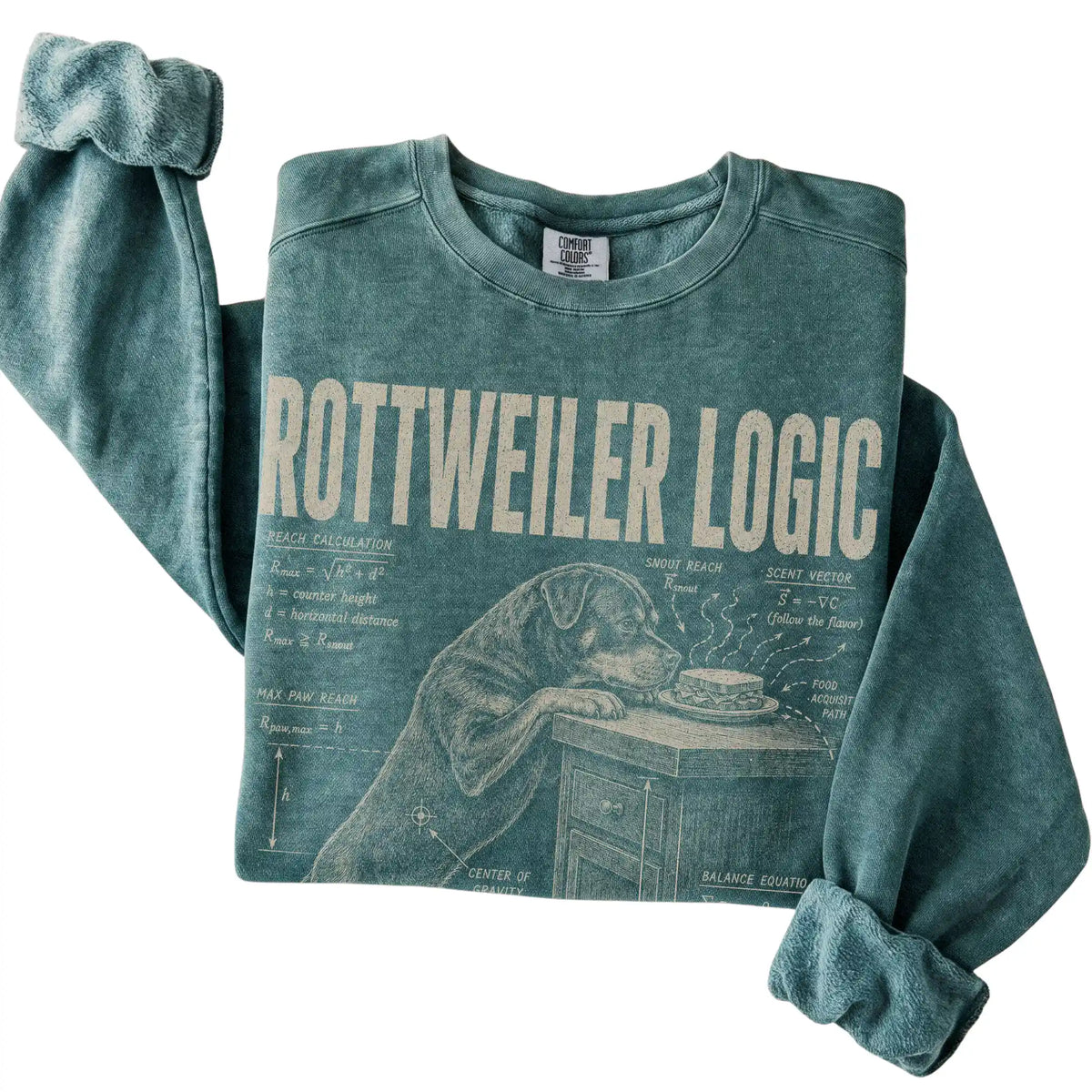 Blue Spruce Rottweiler Logic T-Shirt folded detail