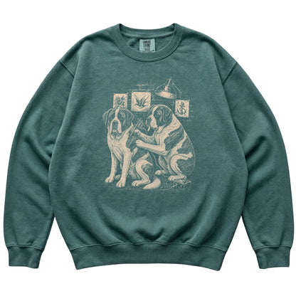 Blue Spruce Saint Bernard Dog Tattoo Artist shirt laid flat
