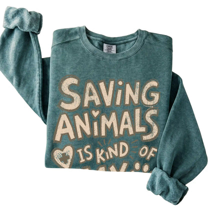 Blue Spruce Saving Animals is kind of my thing folded detail