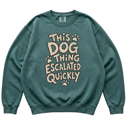 Blue Spruce This Dog Thing Escalated Quickly laid flat