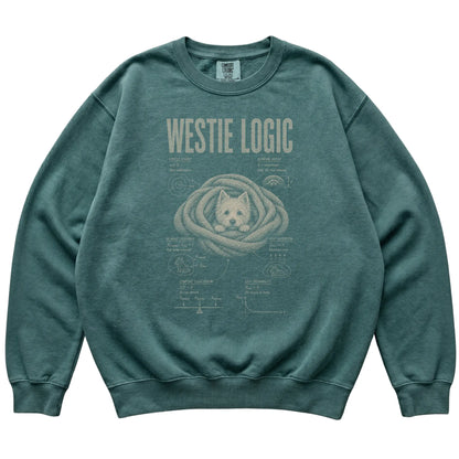 Blue Spruce Westie Logic T-Shirt laid flat