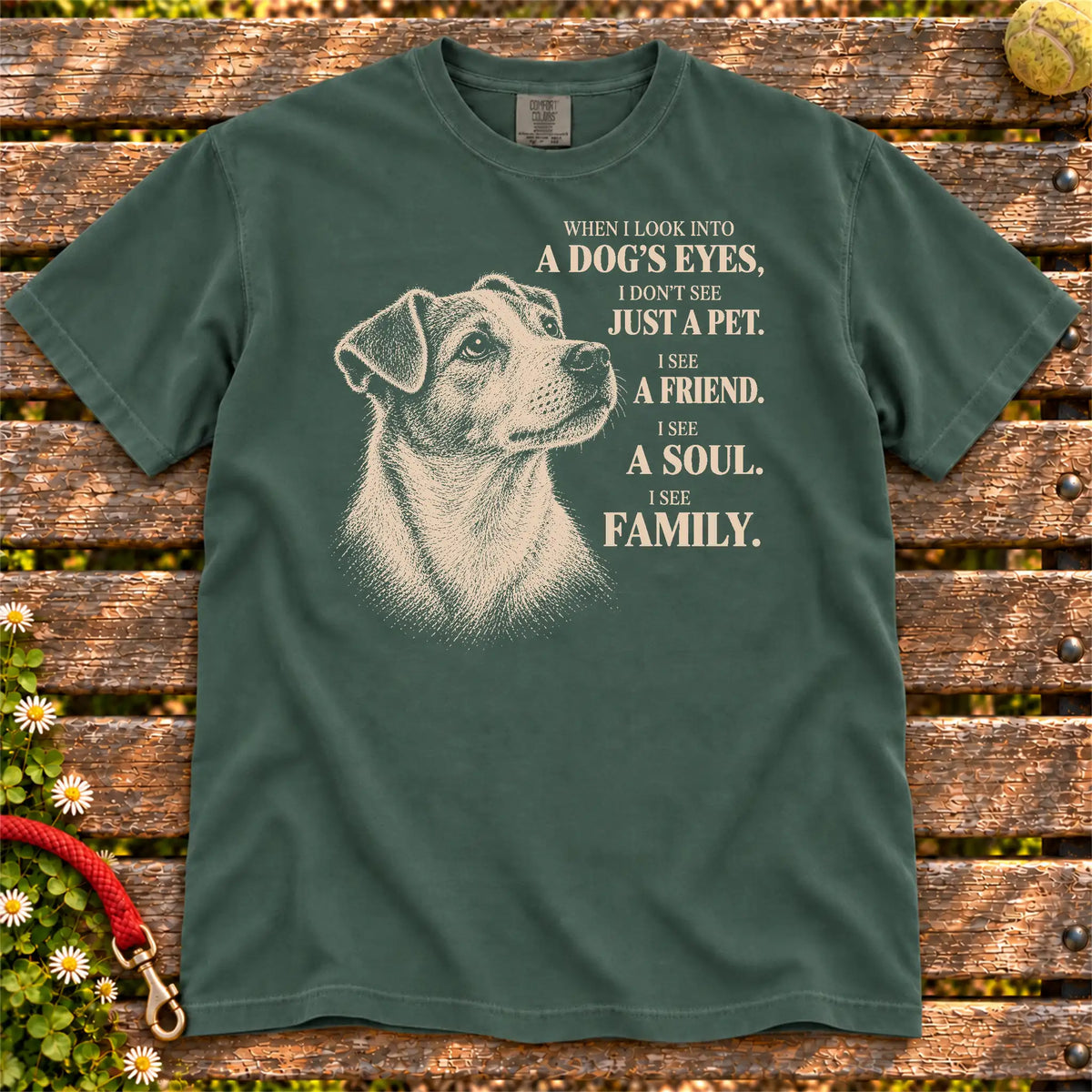Blue Spruce Comfort Colors® T-shirt featuring the Jack Russell More Than a Pet design.