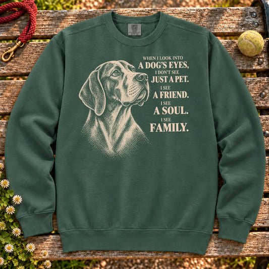 Blue Spruce Comfort Colors® sweatshirt featuring the Pointer More Than a Pet design.