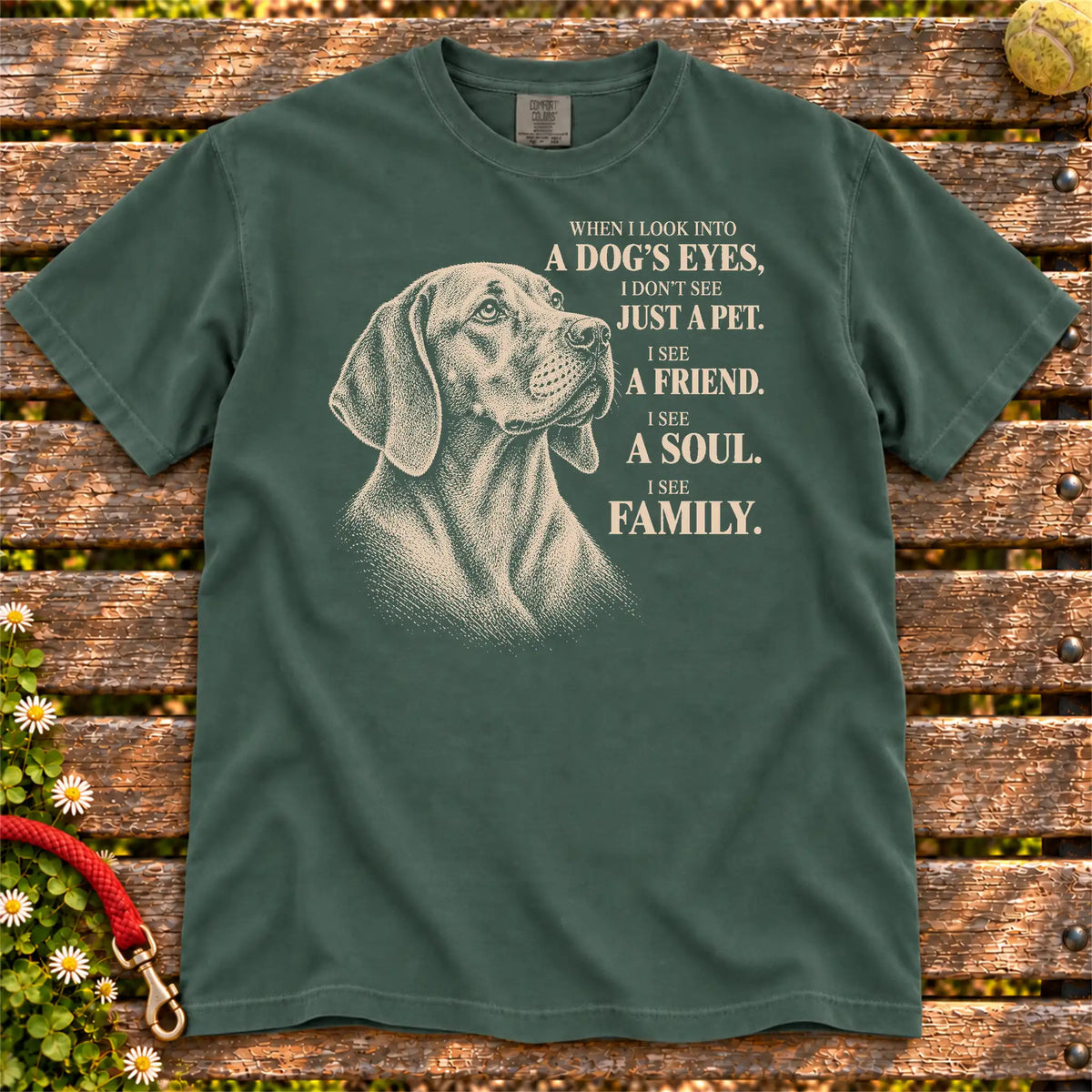 Blue Spruce Comfort Colors® T-shirt featuring the Vizsla More Than a Pet design.