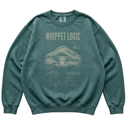 Blue Spruce Whippet Logic T-Shirt laid flat
