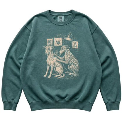 Blue Spruce Whippet Dog Tattoo Artist shirt laid flat