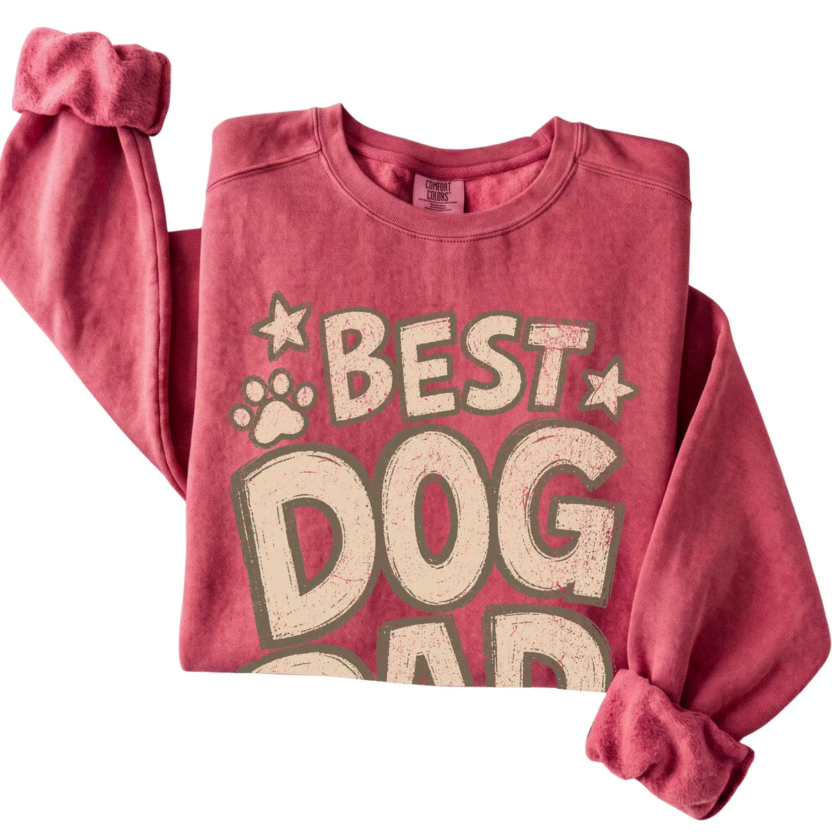 Crimson Best Dog Dad Ever folded detail