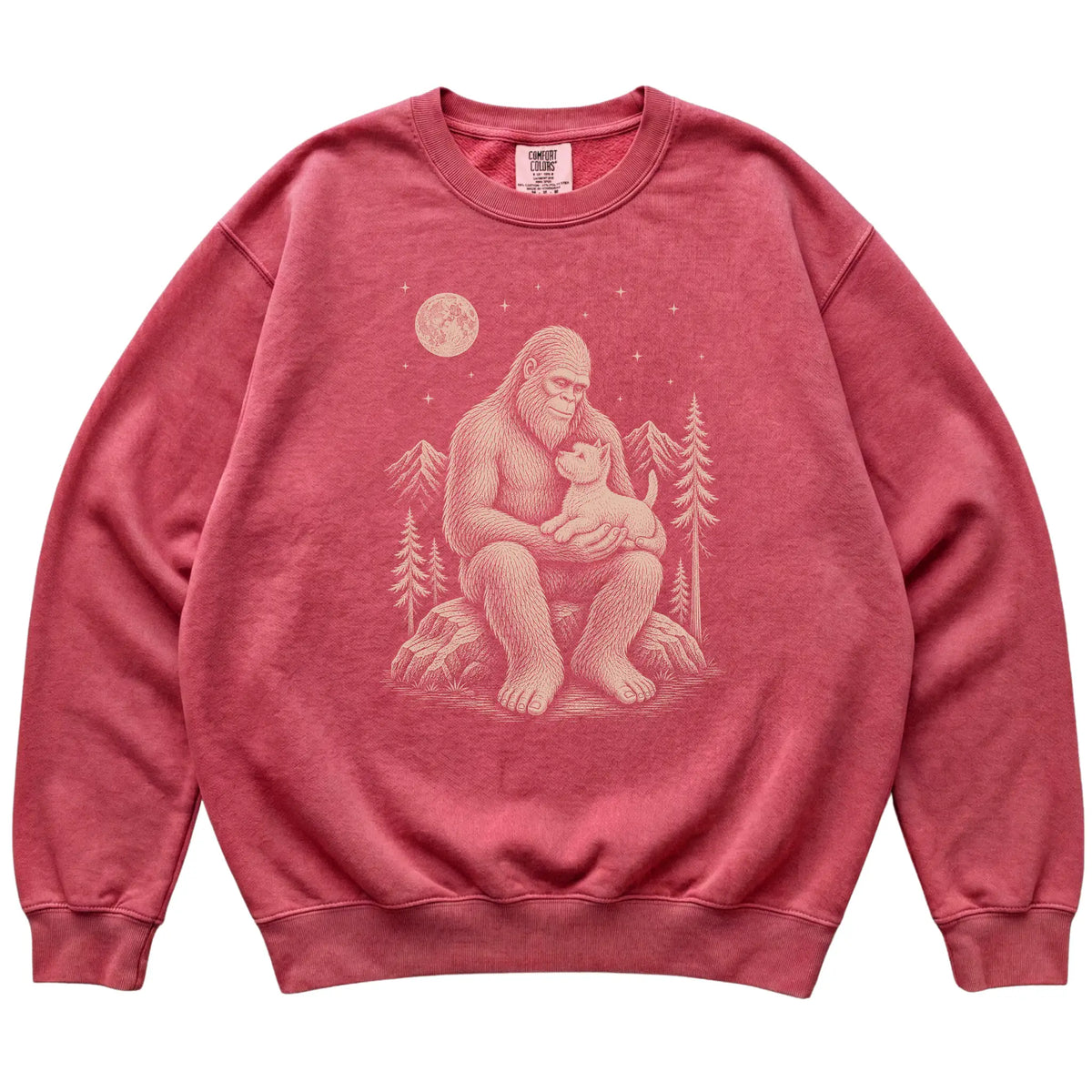 Bigfoot and Westie Sweatshirt in Crimson