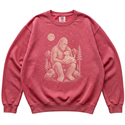 Bigfoot and Westie Sweatshirt in Crimson