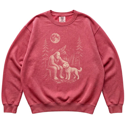 Labradoodle and Bigfoot Sweatshirt in Crimson