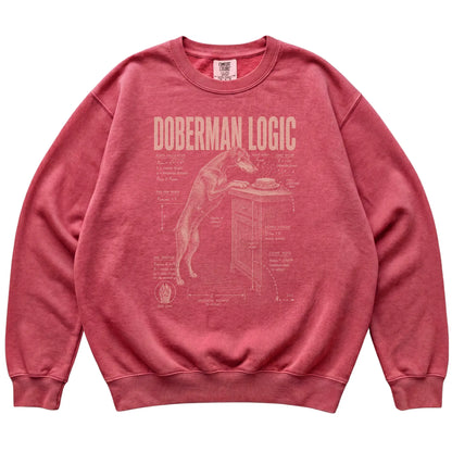 Crimson Doberman Logic T-Shirt laid flat