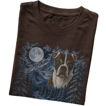 American Bulldog Forest Moon T-Shirt in Dark Chocolate