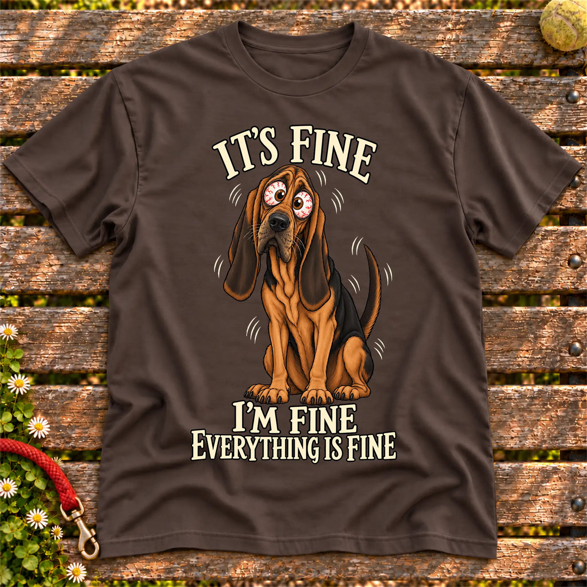 Bloodhound Everything Is Fine Softstyle T-shirt in Dark Chocolate